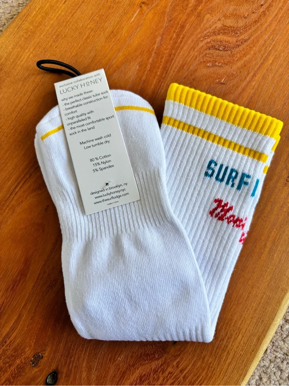 Lucky Honey x The Surf Lodge Montauk Athletic Tube Socks NWT